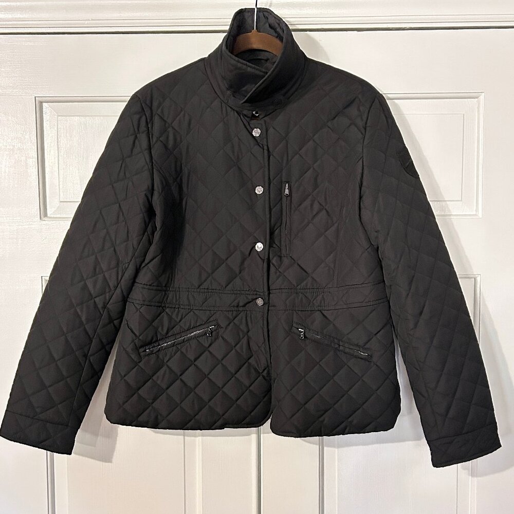 Ralph Lauren Quilted Black Coat Women's Large